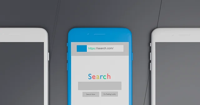 Three mobile searching online on google
